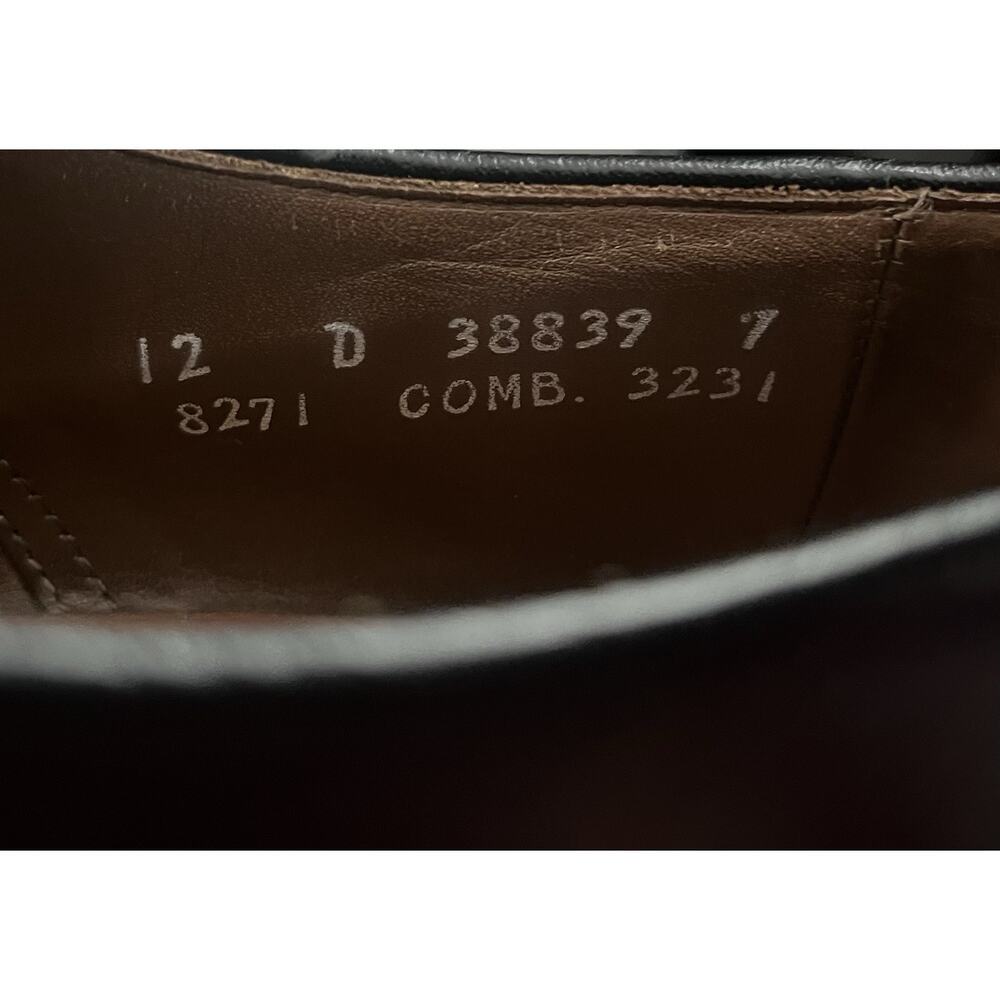 Allen Edmonds Polo Two Tone Burgundy 12 Black Saddle Mens Dress Shoe 8271 Formal - Picture 11 of 12
